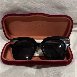 Gucci Black Sunglasses with Gold Accents